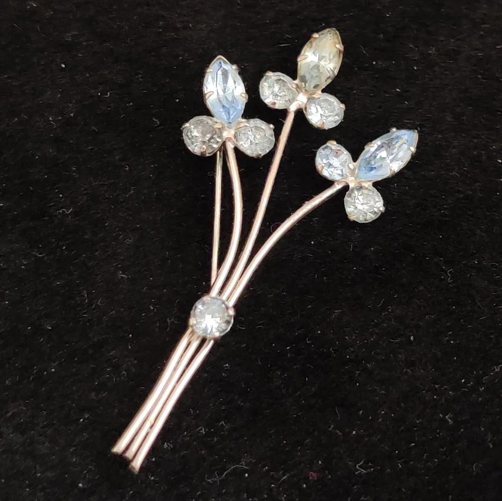 Vintage Signed Azub Austria Flower Bouquet Brooch - Picture 5 of 12